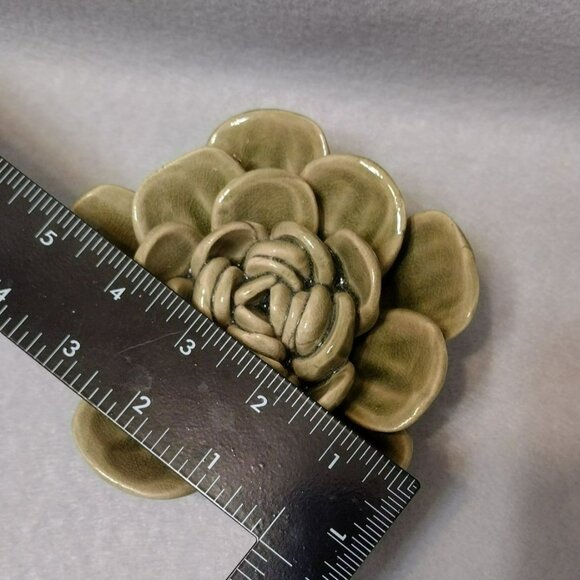 Handcrafted Ceramic Succulent, Studio Pottery, Leaf Plant Figurine, Boho Decor - Picture 5 of 10